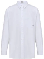 Order DIOR 白色長袖休閒襯衫,附低調標誌。 243C551C1581-C088