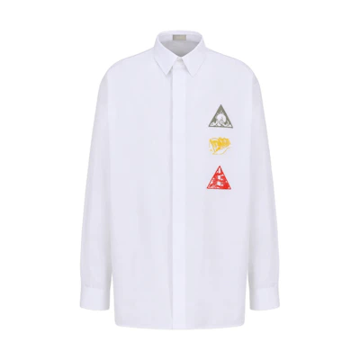 DIOR White Printed Long Sleeve Casual Shirt. 393C531A1581-C089