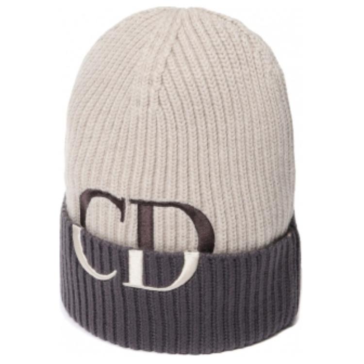 Shop DIOR 刺繡標誌羊毛毛帽 米色款 213MB01AT371181