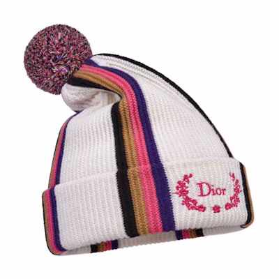 DIOR Wool Embroidered Logo Beanie - Multiple Colors, Warm & Casual 313MB01AT479_C084