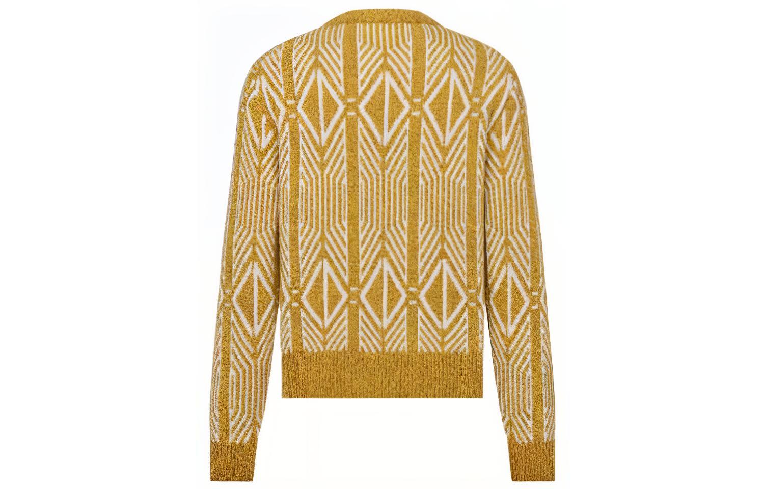 Lookbook DIOR 黃色鑽石圖案針織長袖毛衣 313M650AT477-C180