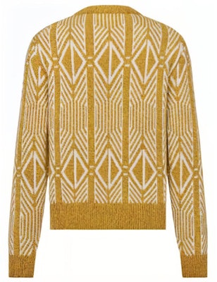 DIOR 黃色鑽石圖案針織長袖毛衣 313M650AT477-C180 Lookbook DIOR 黃色鑽石圖案針織長袖毛衣 313M650AT477-C180