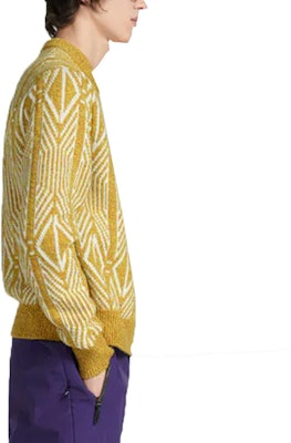 DIOR 黃色鑽石圖案針織長袖毛衣 313M650AT477-C180 Details for DIOR 黃色鑽石圖案針織長袖毛衣 313M650AT477-C180