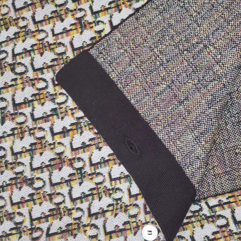 Shop DIOR 黄色标志印花长袖纽扣衬衫 023M550AT425-C182