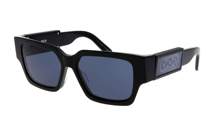 Order Gafas de Sol Irregulares de Acetato DIOR Negras Unisex con Detalle de Logo. DIOR MAN CD SU 16B0