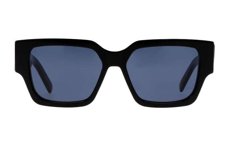Lookbook Gafas de Sol Irregulares de Acetato DIOR Negras Unisex con Detalle de Logo. DIOR MAN CD SU 16B0