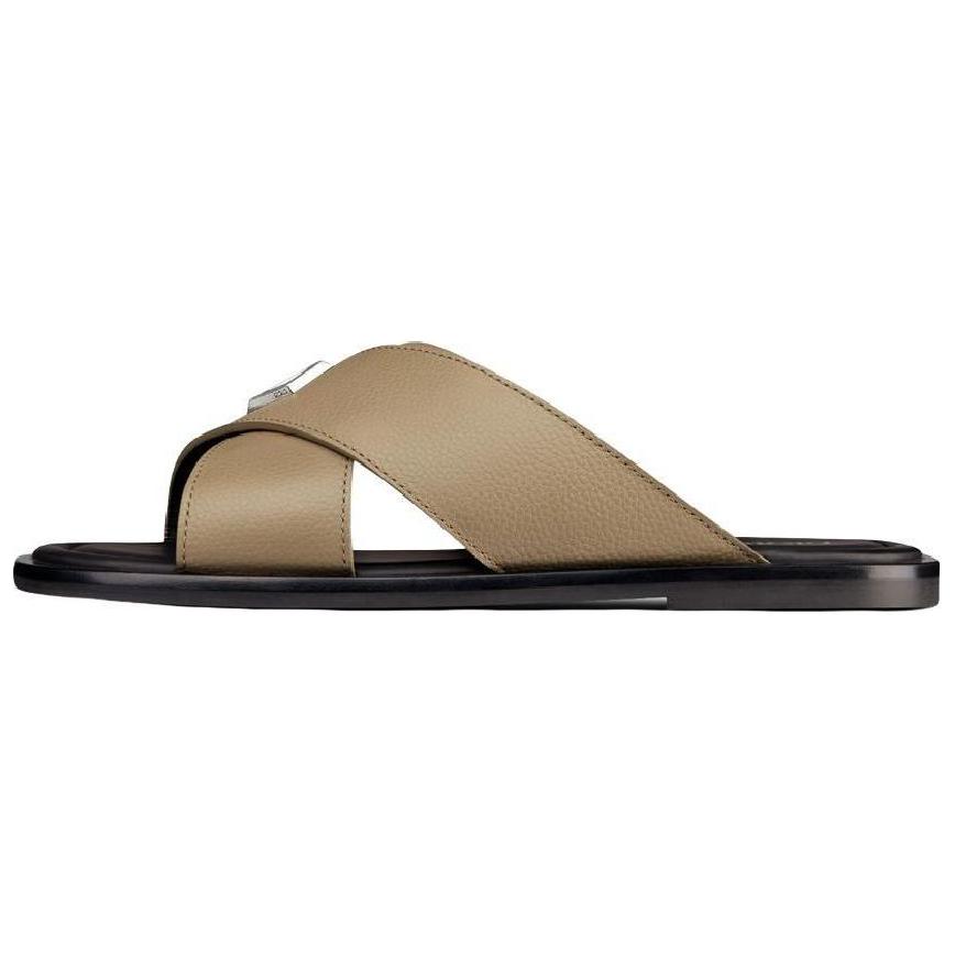 Dior Alias Leather Flat Slide Sandals 'Beige' 3SA125YJK_H700