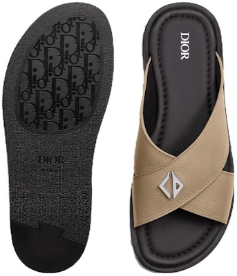 Dior Alias Leather Flat Slide Sandals 'Beige' 3SA125YJK_H700 Purchase Dior Alias Leather Flat Slide Sandals 'Beige' 3SA125YJK_H700