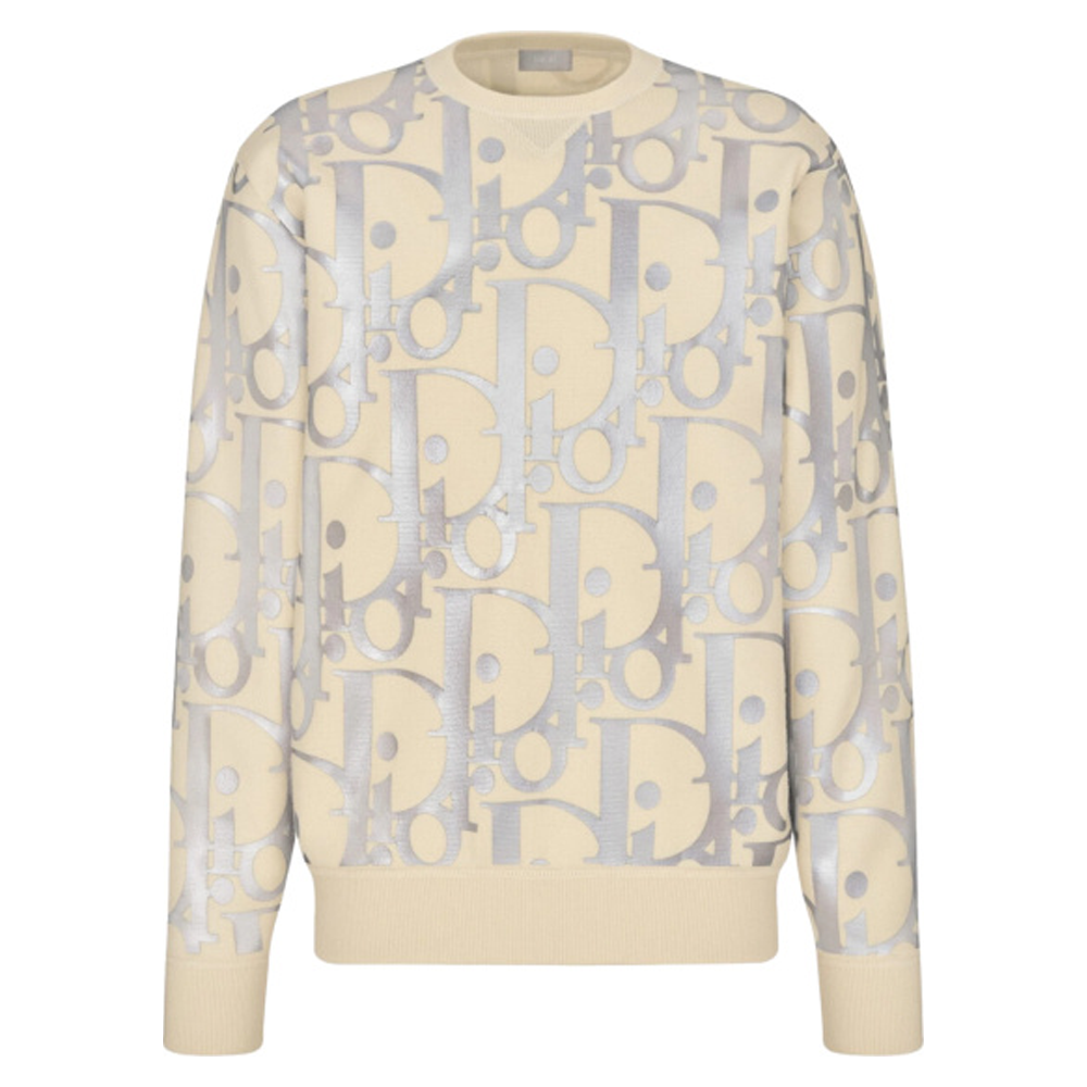 DIOR All-Over Logo Crewneck Sweatshirt Beige (Men) 113M630-AT197-000