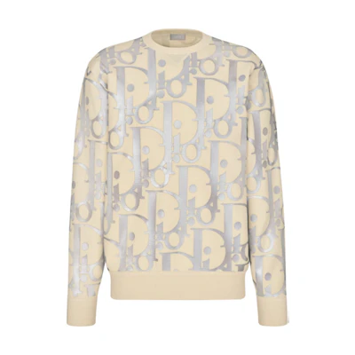 DIOR All-Over Logo Crewneck Sweatshirt Beige (Men) 113M630-AT197-000