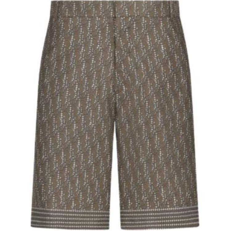 DIOR All-Over Print Straight-Cut Casual Shorts for Men. 013C121A5650-C780