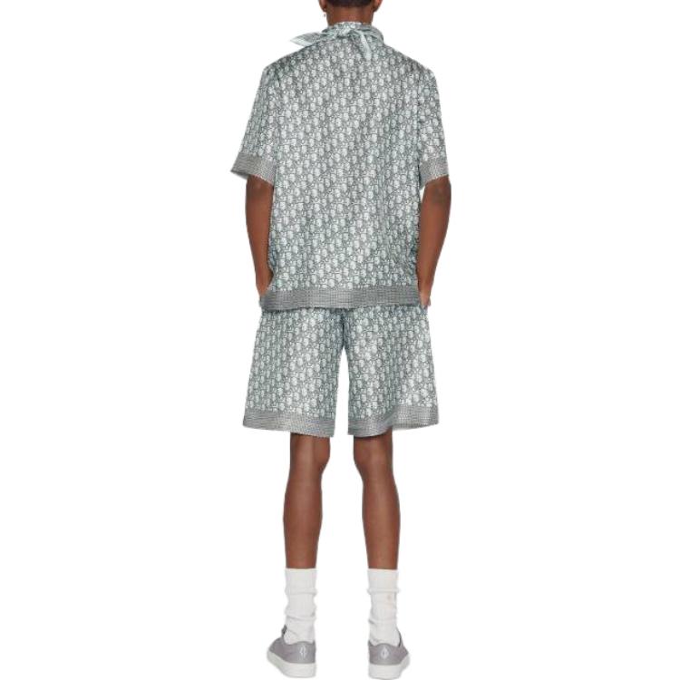 Purchase DIOR Pantalones Cortos Casuales Corte Recto Estampado Completo Hombre Azul 013C121A5650-C680