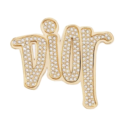 Dior And Shawn Brooch Gold-Tone Brass with Crystals