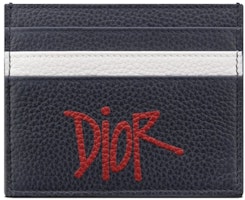 Dior And Shawn Flat Card Holder Navy Dior And Shawn Flat Card Holder Navy