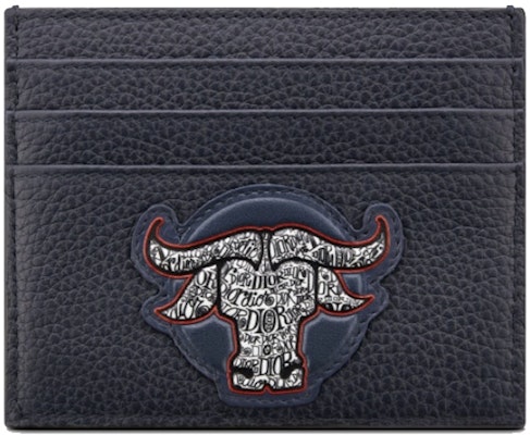 Dior And Shawn Flat Card Holder Navy Order Dior And Shawn Flat Card Holder Navy