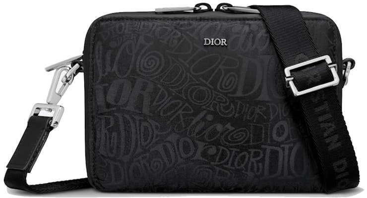 Dior And Shawn Pouch with Strap Nylon Jacquard Black Buy Dior And Shawn Pouch with Strap Nylon Jacquard Black