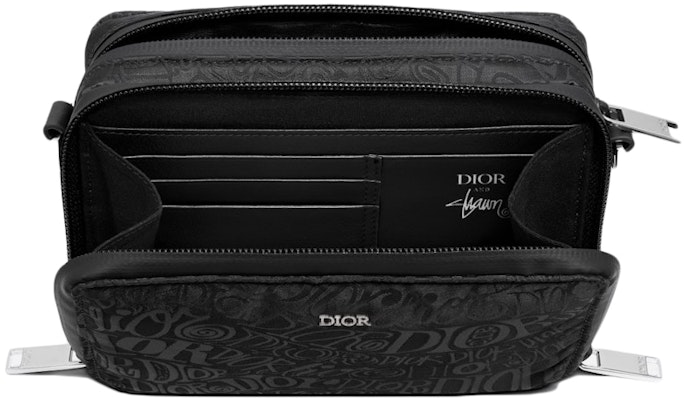 Dior And Shawn Pouch with Strap Nylon Jacquard Black Order Dior And Shawn Pouch with Strap Nylon Jacquard Black