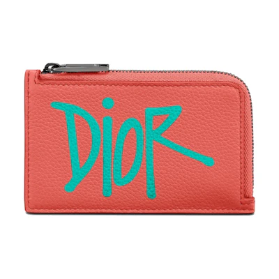 Dior And Shawn Zipped Card Holder (3 Card Slot) Coral