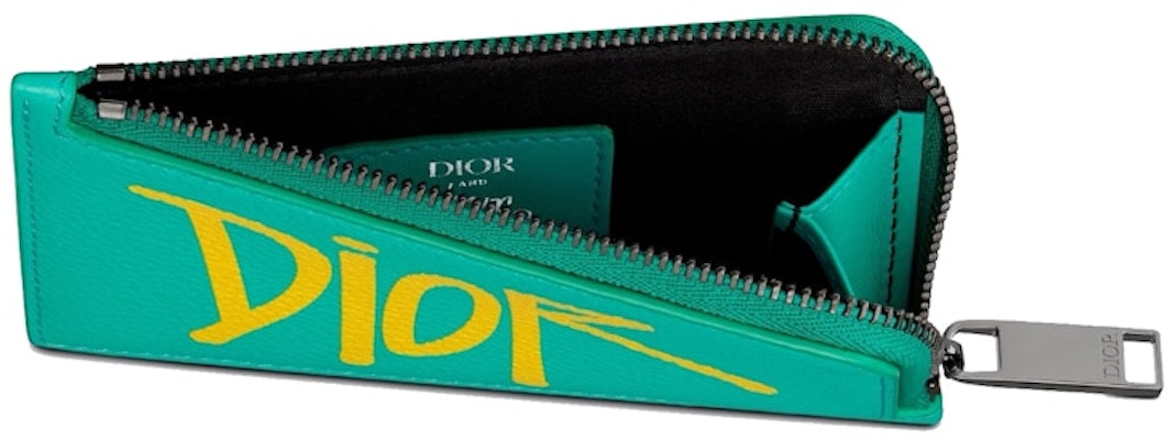 Dior And Shawn Zipped Card Holder (3 Card Slot) Green Lookbook Dior And Shawn Zipped Card Holder (3 Card Slot) Green