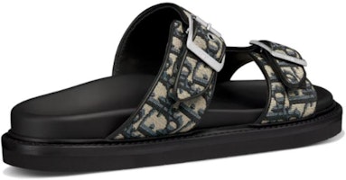 DIOR迪奧 OBLIQUE 皮革 圓頭套腳厚底 一字拖鞋 男款 黑色 Shop DIOR迪奧 OBLIQUE 皮革 圓頭套腳厚底 一字拖鞋 男款 黑色