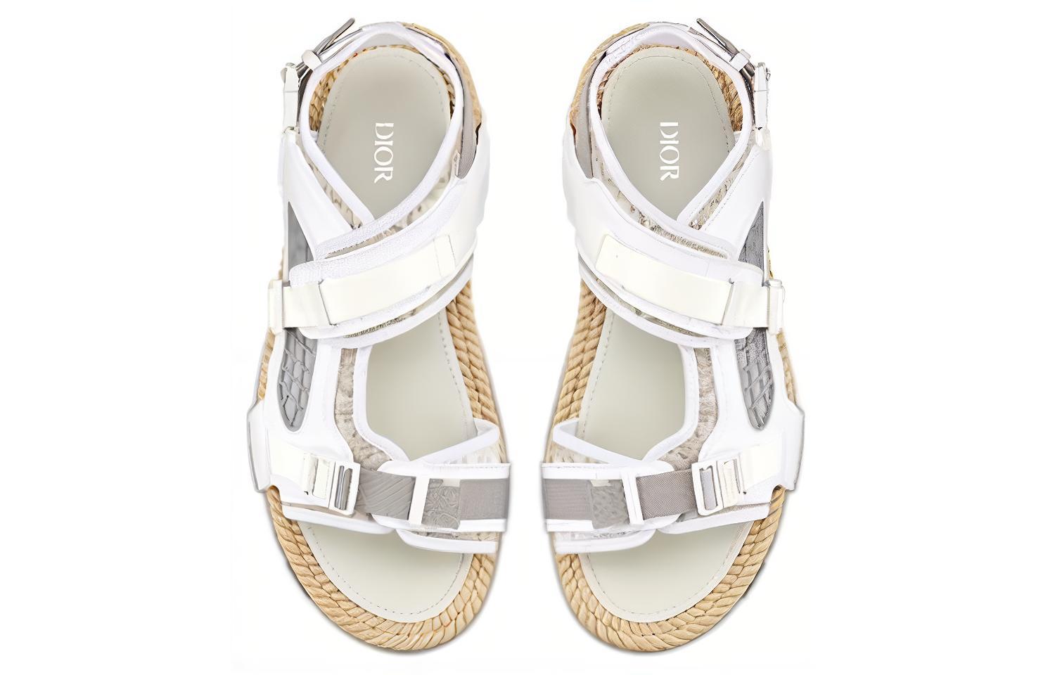 Shop Sandalia Dior Atlas 'Dior Oblique - Blanco' 3SA094ZKX_H060