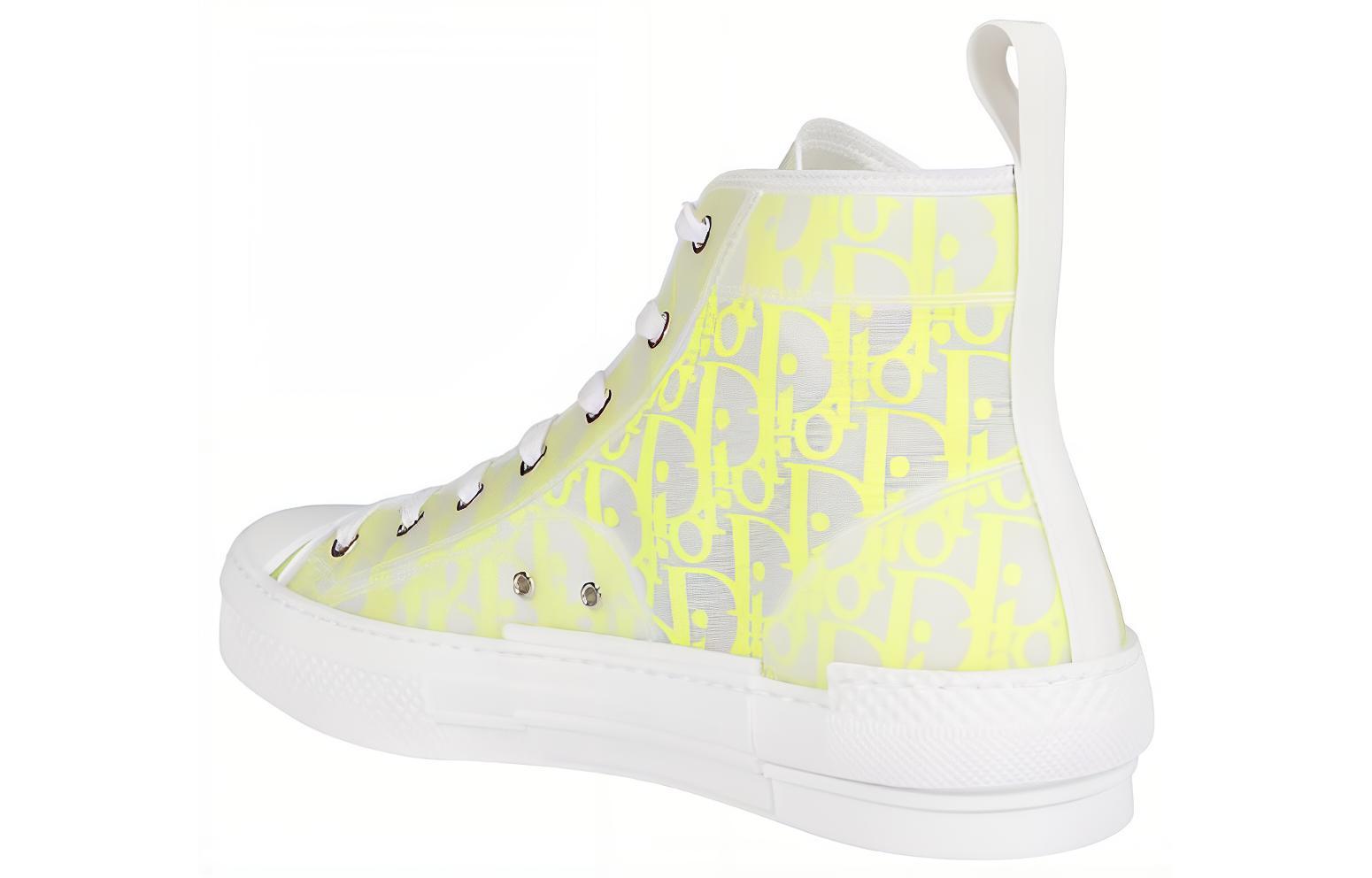 Shop DIOR B23 高筒運動鞋 黃色