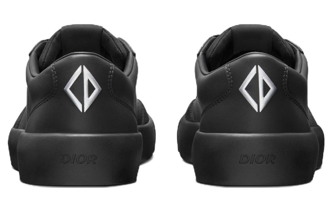 Shop DIOR迪奧 牛皮革 圓頭繫帶 低筒 帆布鞋 男款 黑色