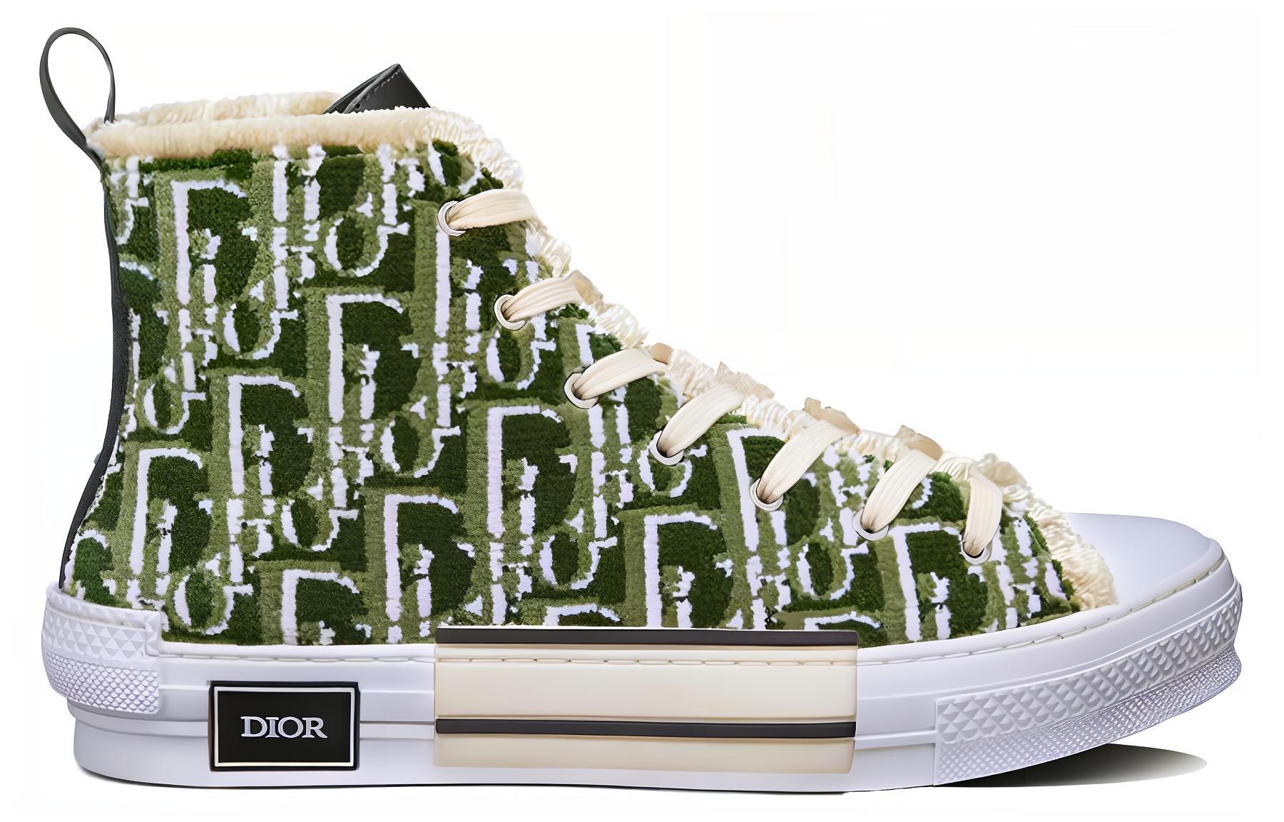 Order DIOR 迪奧 B23 Oblique 印花 休閒高幫板鞋 米綠色
