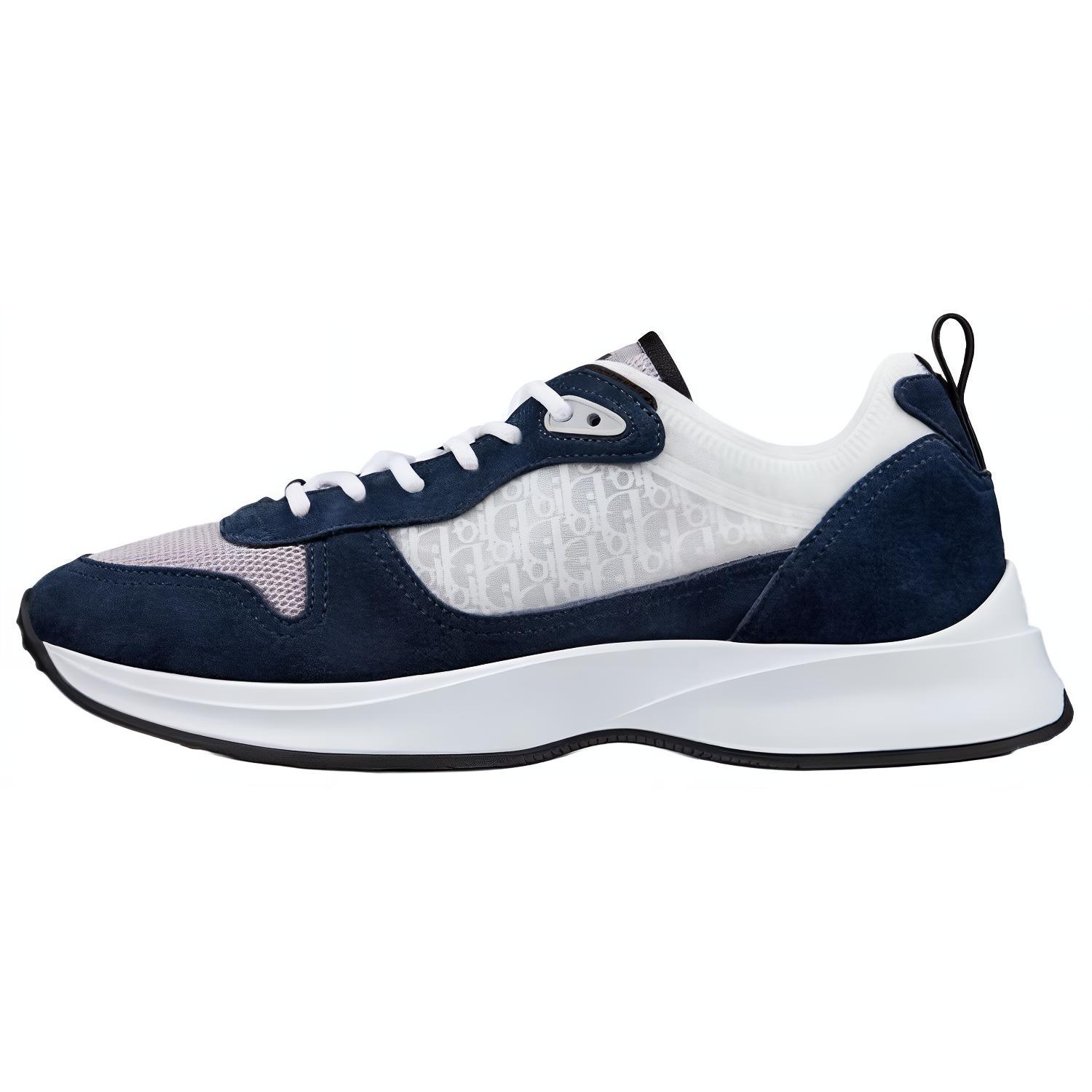 Dior B25 Runner Navy Oblique Suede 3SN259YXY_H568