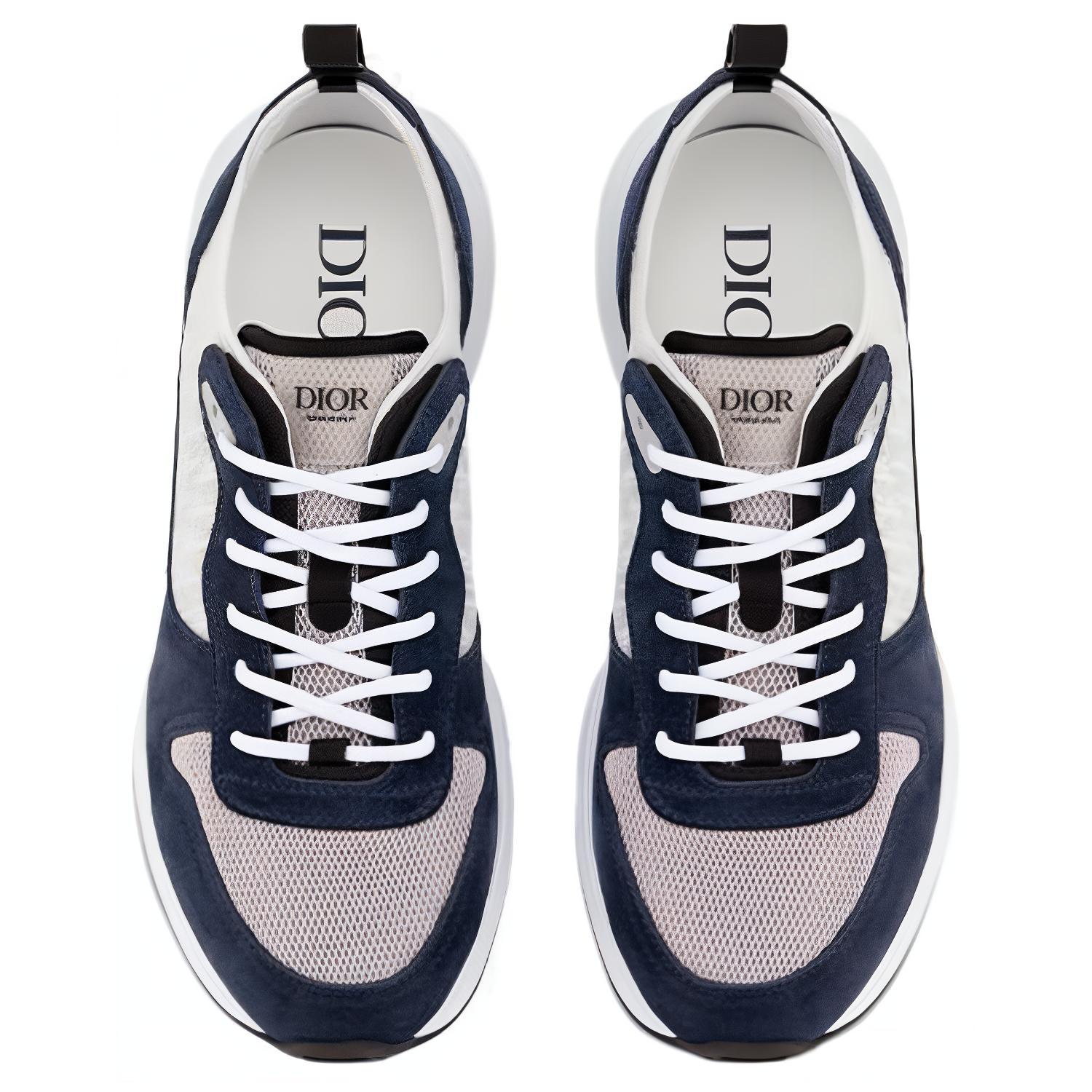 Purchase Dior B25 Runner Navy Oblique Suede Lelaki Wanita 3SN259YXY_H568