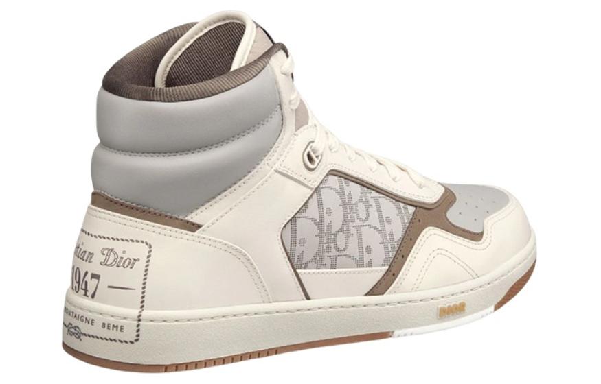 Shop Dior B27 High Birkenstock Cream Greige Dior Oblique Sneaker 3SH133ZSR_H167