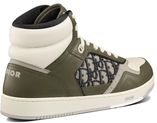 Dior B27 High Olive and Cream Smooth Calfskin with Beige and Black Dior Oblique Jacquard 3SH133ZIR_H661 Shop Dior B27 High Olive and Cream Smooth Calfskin with Beige and Black Dior Oblique Jacquard 3SH133ZIR_H661