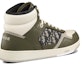 Shop Dior B27 High Olive & Cream Calfskin dengan Beige & Hitam Dior Oblique Jacquard 3SH133ZIR_H661