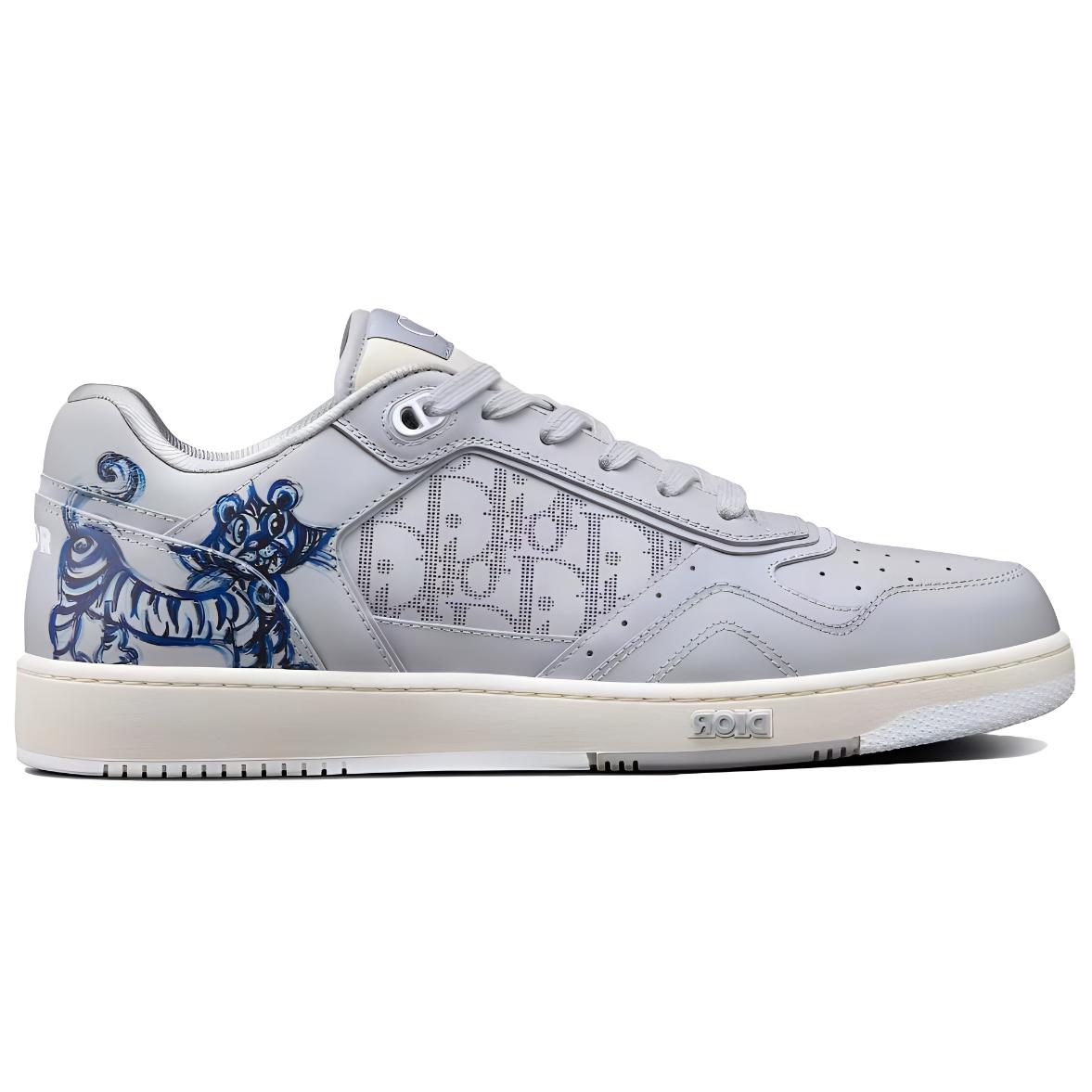 Order Dior B27 Kenny Scharf Low Top Cetakan Harimau Biru 3SN272ZMG_H861