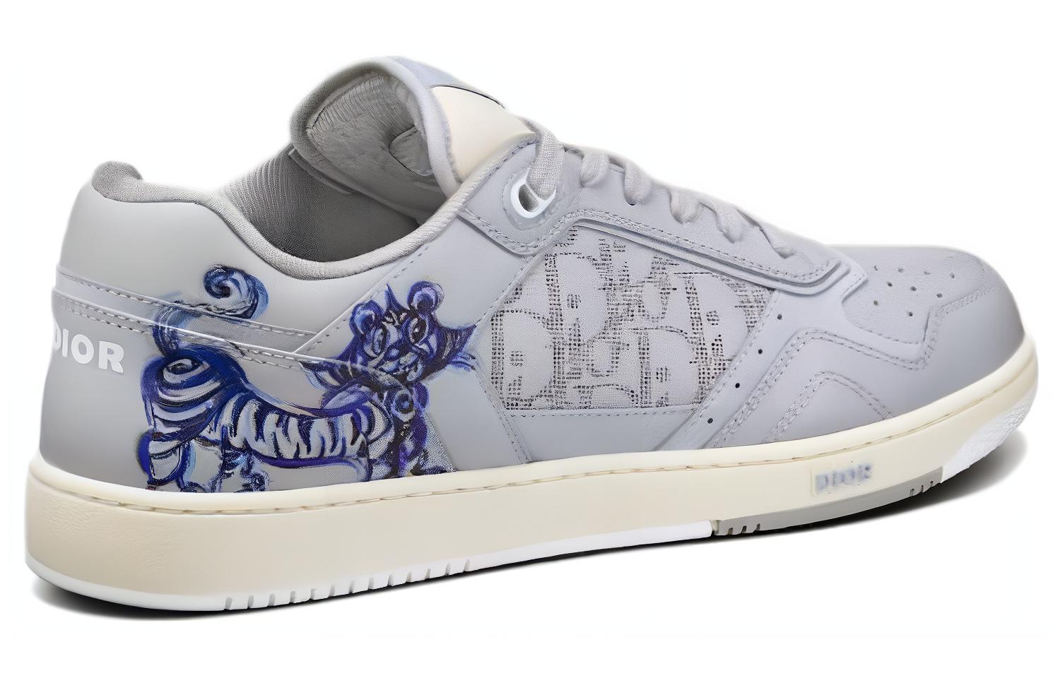 Shop Dior B27 Kenny Scharf Low Top Cetakan Harimau Biru 3SN272ZMG_H861