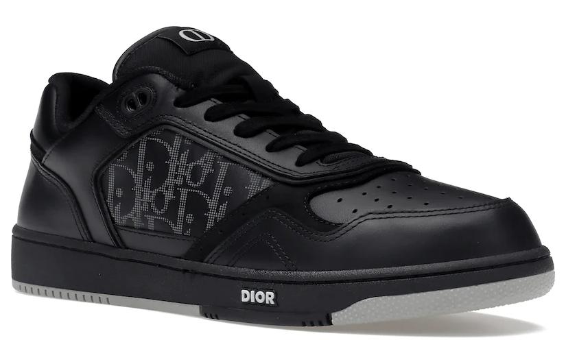 Shop Dior B27 低帮 黑色 Dior Oblique Galaxy 灰色皮革 3SN272ZPR_H969
