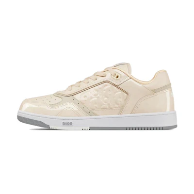 Dior B27 Low Cream Patent Dior Oblique Gravity Embbossed