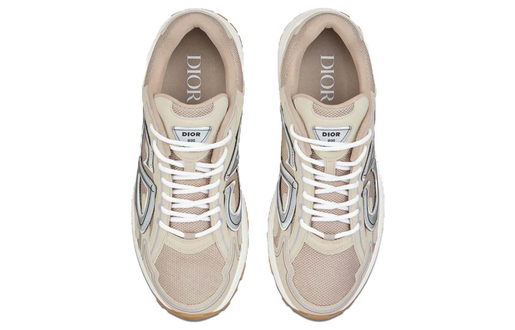 Lookbook Dior迪奧 B30 布料 網狀 低筒 運動休閒鞋 男款 奶油白色