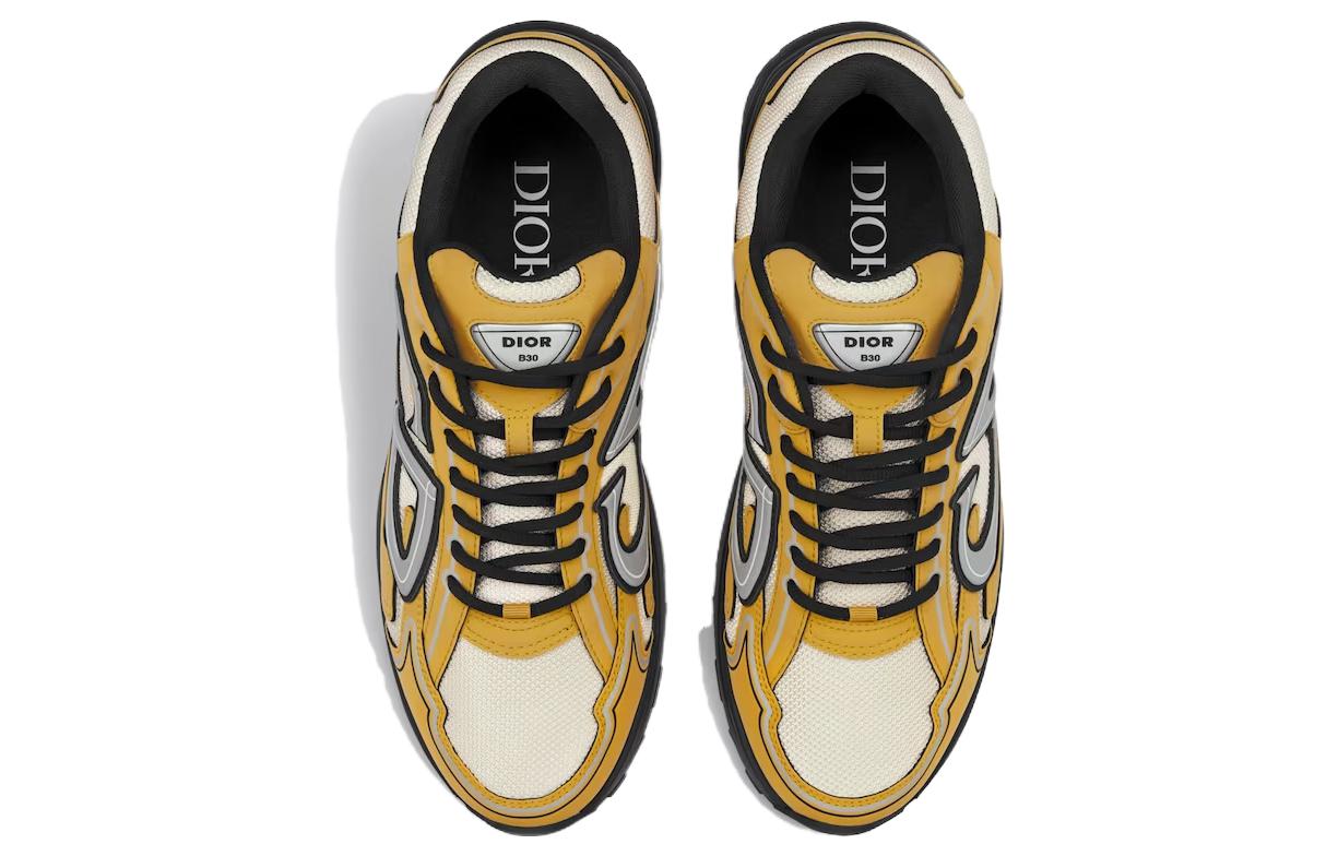 Lookbook Dior B30 Crème Mesh Geel Technische Stof Sneakers 3SN279ZRD-H211