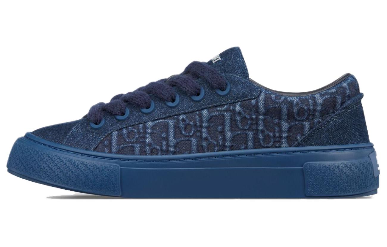 DIOR B33 Oblique Low-Top Canvas Sneakers Blue Platform Shoes 3SN303ZDN_H565