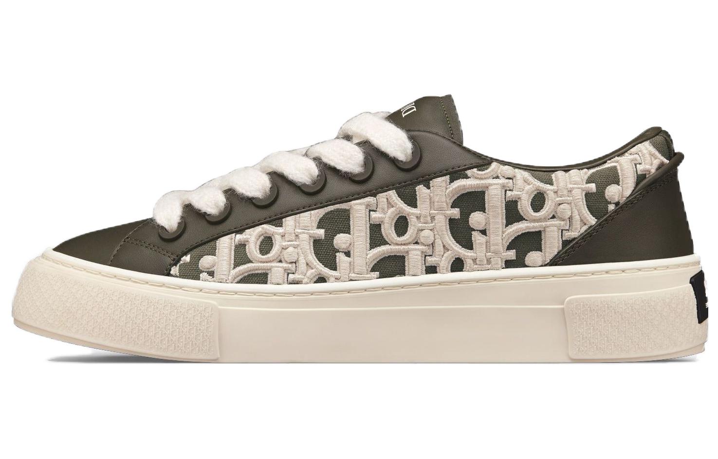 Dior B33 Sneaker Khaki Smooth Calfskin Oblique Raised Embroidery (Numbered) 3SN303ZYQ_H681
