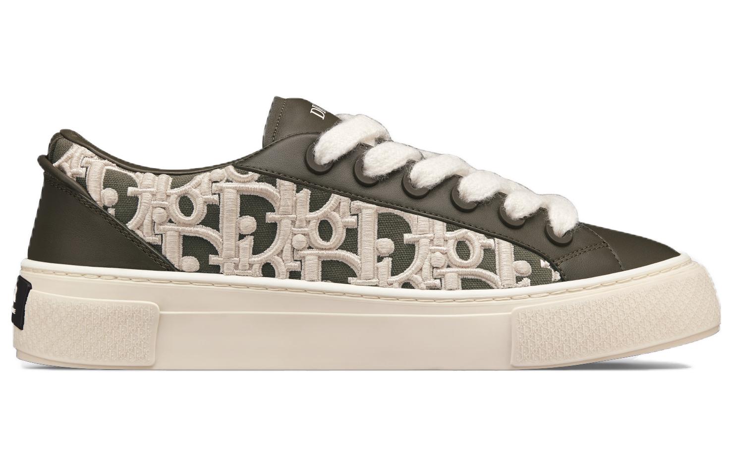 Order Dior B33 Sneaker Khaki Glad Kalfsleer Oblique Verhoogd Borduurwerk (Genummerd) 3SN303ZYQ_H681
