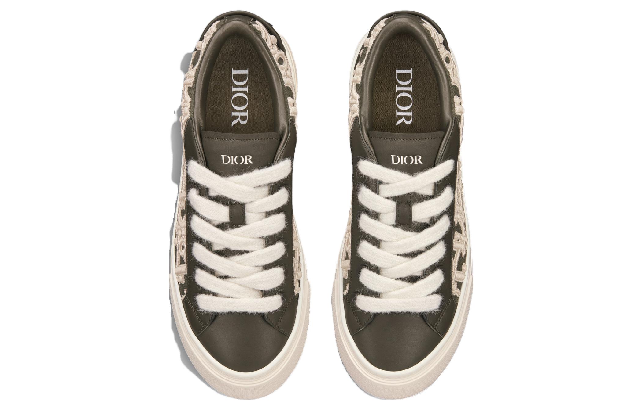 Lookbook Dior B33 Sneaker Khaki Glad Kalfsleer Oblique Verhoogd Borduurwerk (Genummerd) 3SN303ZYQ_H681