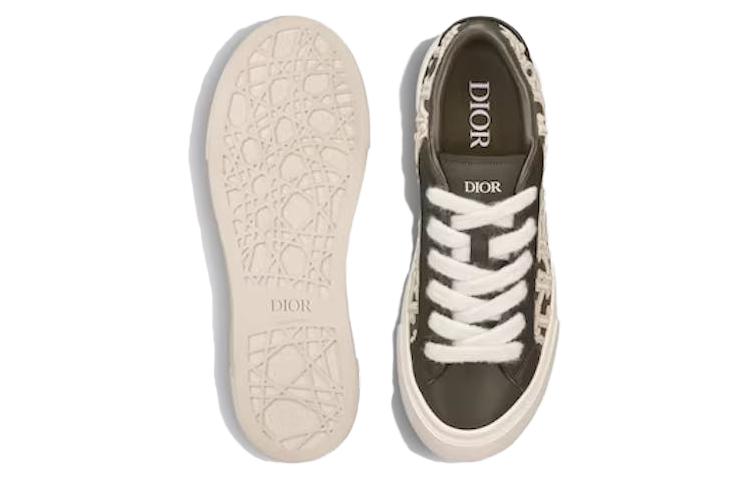 Purchase Dior B33 Sneaker Khaki Glad Kalfsleer Oblique Verhoogd Borduurwerk (Genummerd) 3SN303ZYQ_H681