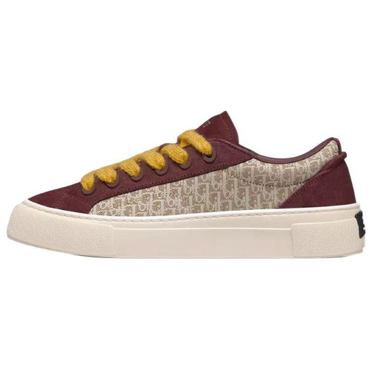 DIOR B33 Suede Platform Low-Top Sneakers Burgundy Mens. 3SN303ZWN_H411