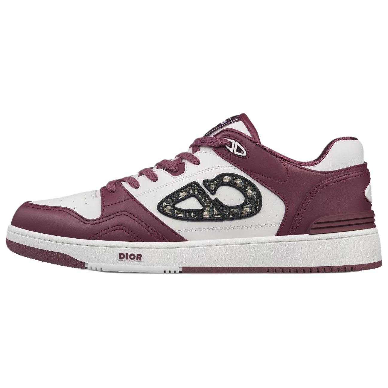 DIOR B57 Burgundy Leather Low-Top Sneakers 3SN318ZXU_H315