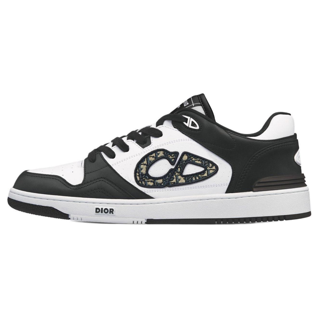 DIOR B57 Low-Top Sneakers Black White Calfskin with CD Monogram. 3SN318ZXU_H960