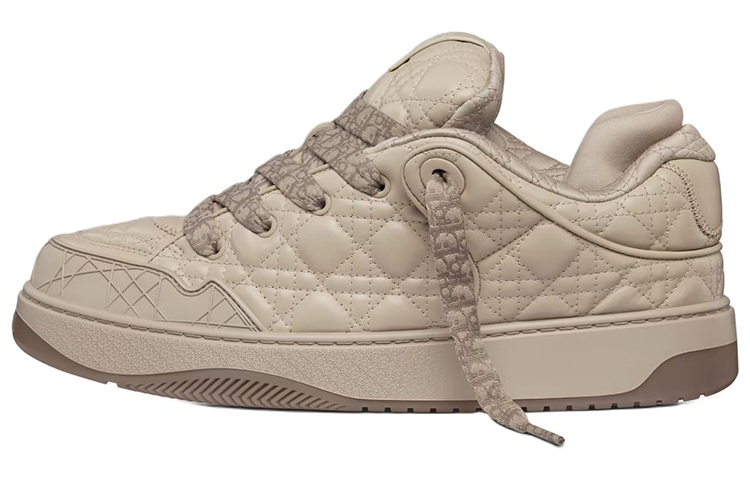 DIOR B9S Low-Top Leather Sneakers Beige Chunky Sole Lace-Up Shoes 3SN288ZZP_H120