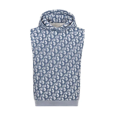 DIOR Beach Capsule Blue All-over Print Sleeveless Hoodie () 483J647A0907-C185
