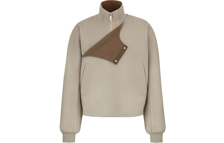 DIOR Beige Wool Short Stand Collar Jacket 943C434A3840-C181